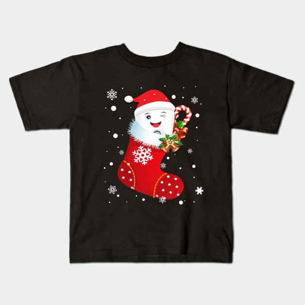 Teeth Stockings Funny T-Shirt Christmas Kids T-Shirt by TeeAnimals